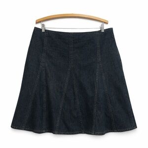 Vintage Massini Denim A-Line Skirt Size 16 Flare Panel 90s